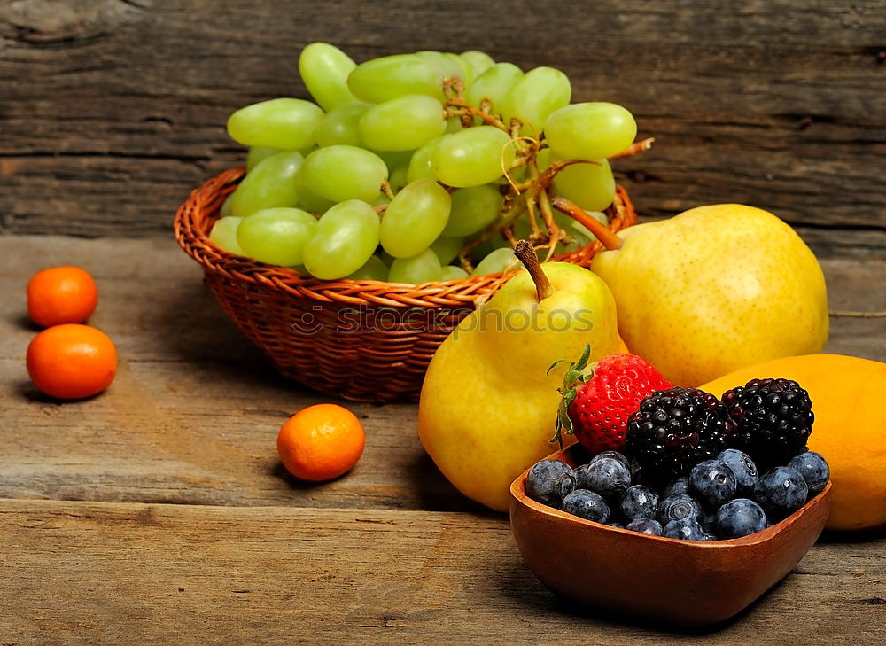 Image, Stock Photo Mirabelle plums, plums and grapes