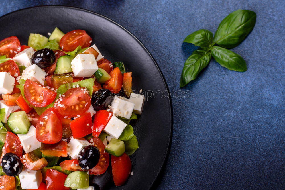 Similar – Image, Stock Photo Classic salad with tomatoes and mozzarella