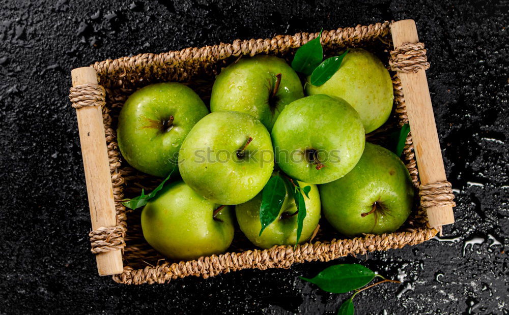 Similar – Image, Stock Photo ripe green pears on a brown wooden board