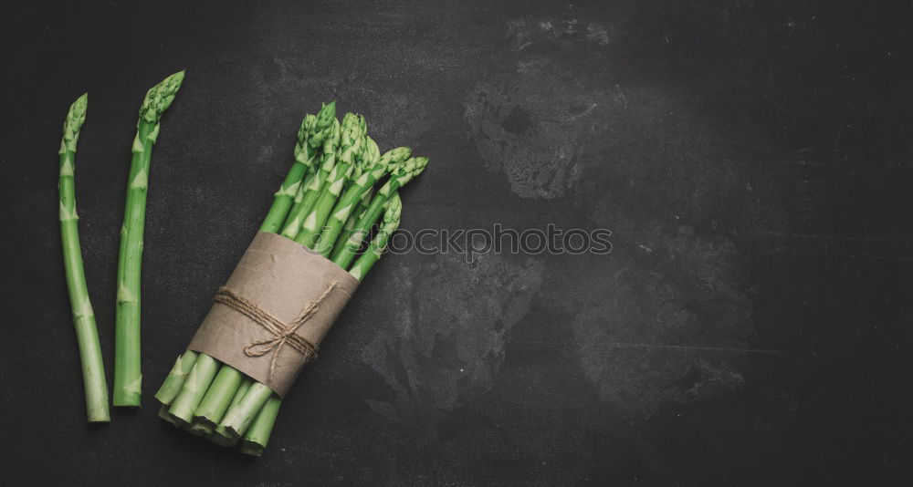 Image, Stock Photo Green asparagus on baking tray