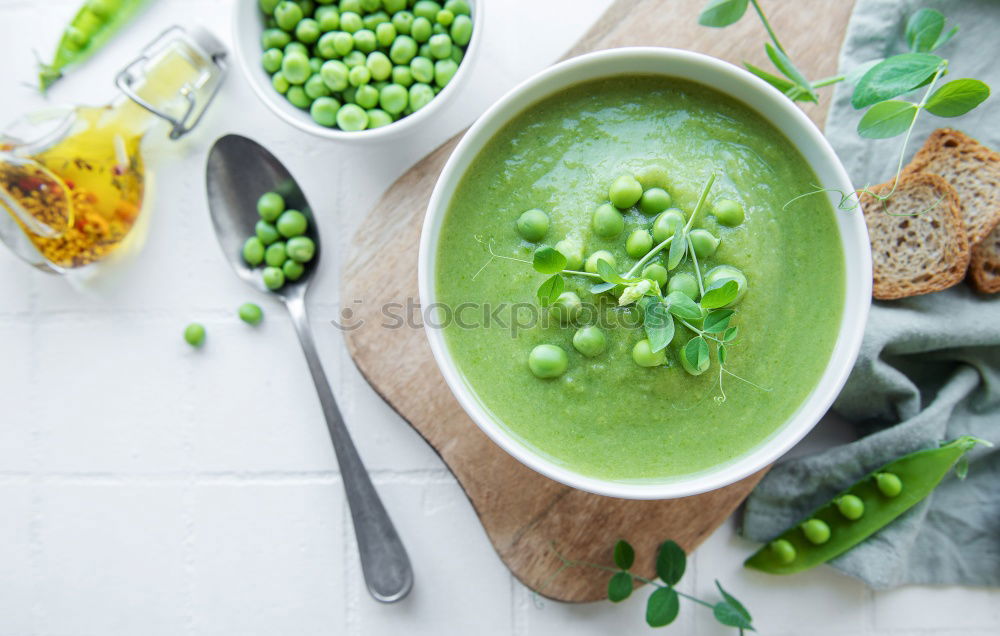 Similar – Fresh Green Pea and Mint Soup