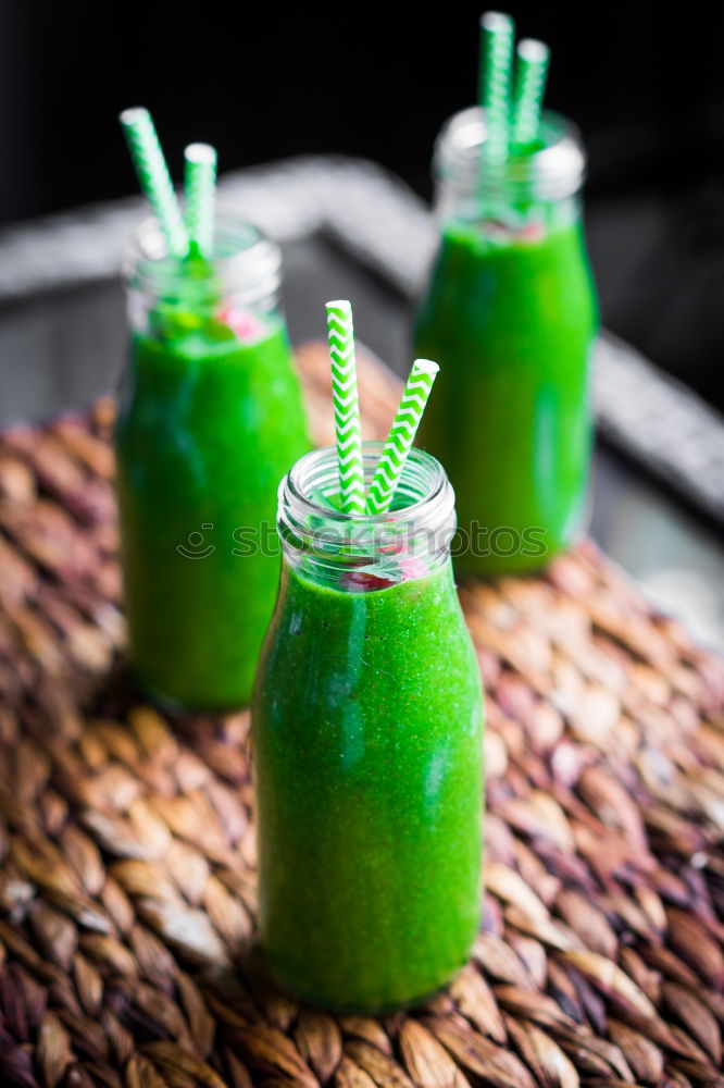 Similar – Image, Stock Photo Jar filled with green healthy smoothie