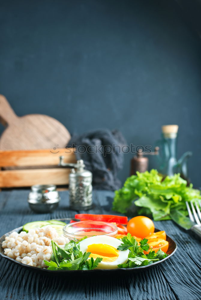 Similar – Image, Stock Photo Healthy lunch Food with chicken salad