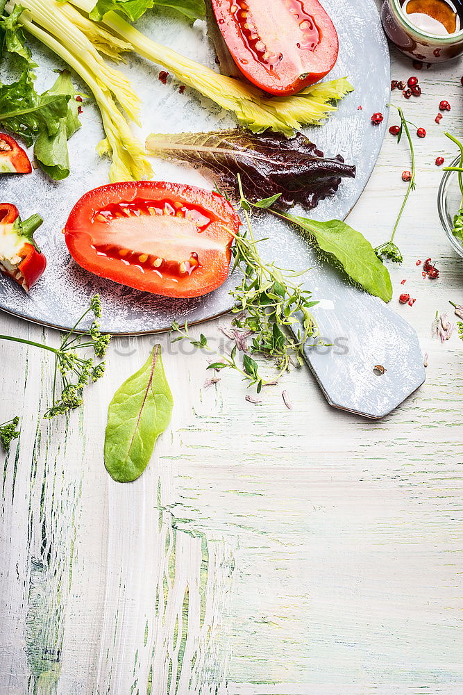 Similar – Image, Stock Photo Fresh strawberries with mint and icing sugar