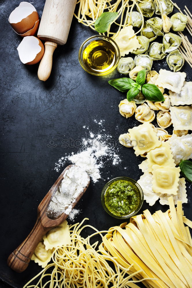 Similar – Whole wheat pasta, vegetables, herbs and olive oil