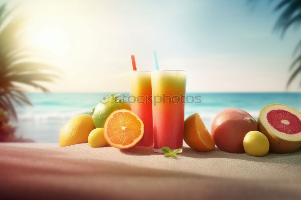 Similar – Image, Stock Photo Healthy fruit platter with pineapple, oranges and watermelon