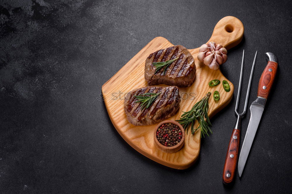 Similar – Image, Stock Photo A good steak Mignon, medium fried