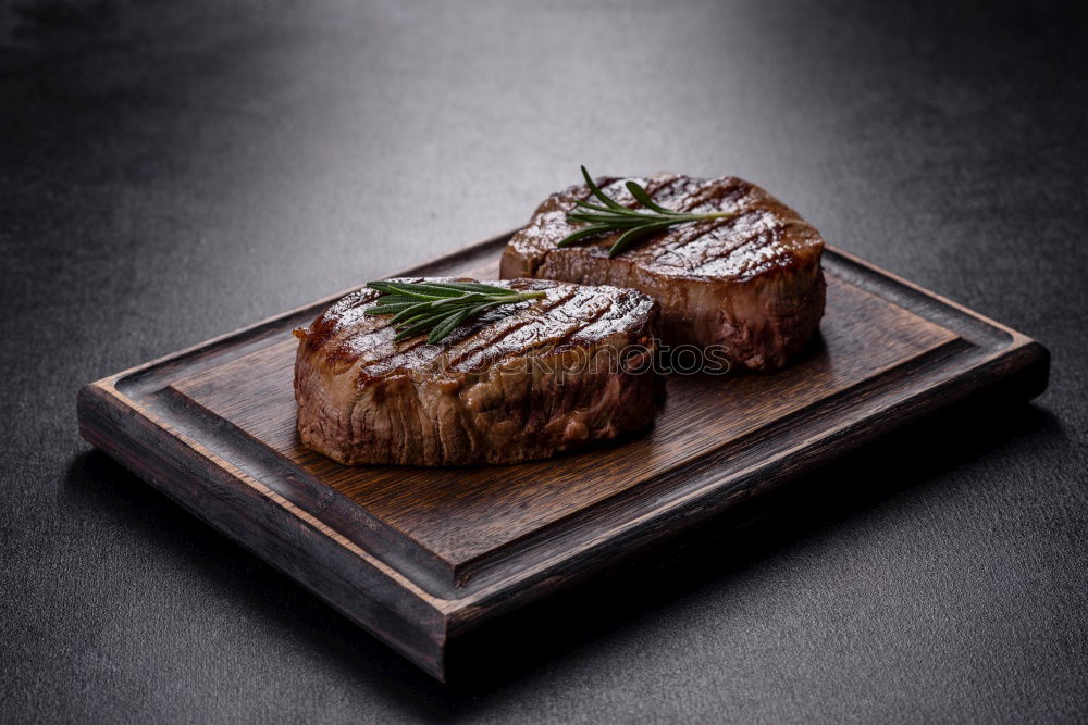 Similar – Image, Stock Photo A good steak Mignon, medium fried