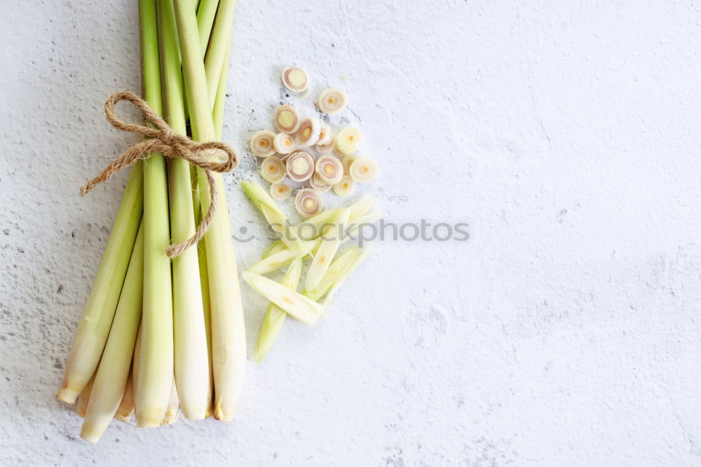 Similar – Image, Stock Photo Fresh raw asparagus spears on a white table