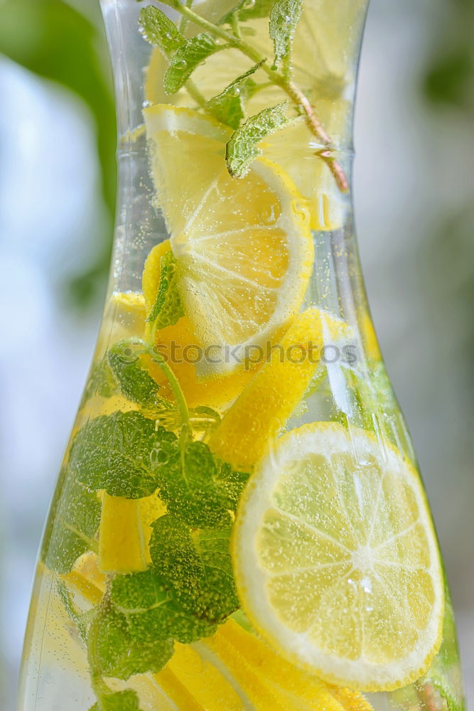 Similar – Elder lemonade with lemon on old table wood