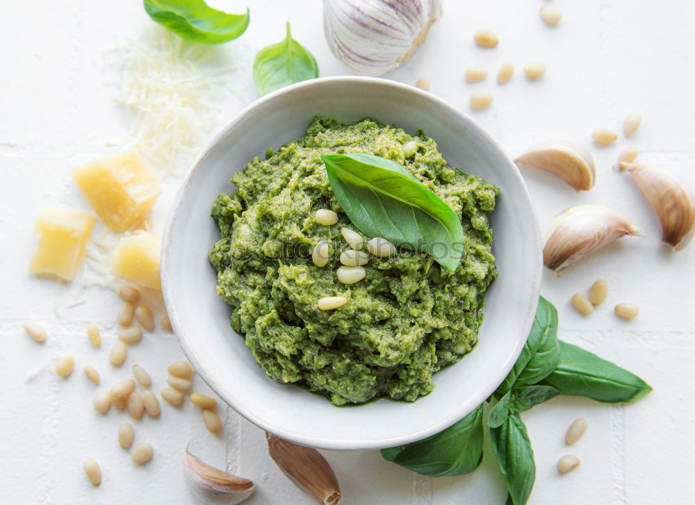 Similar – Image, Stock Photo Risotto with spinach cream in a bowl