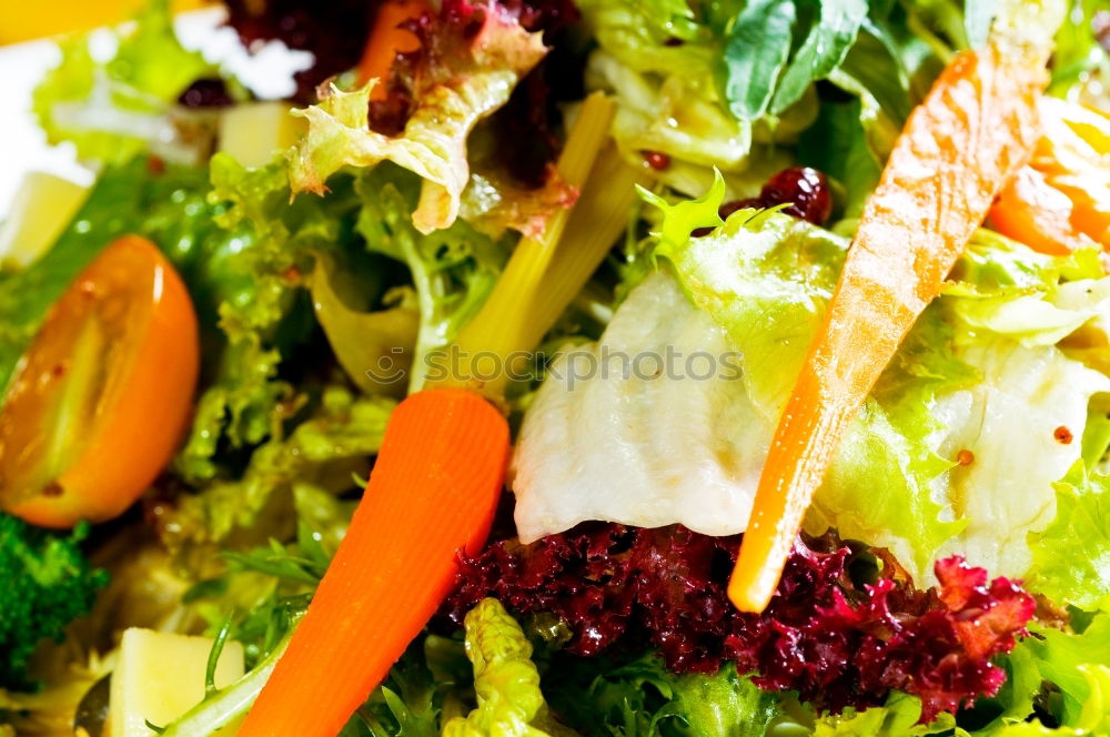 Similar – Spring salad of baby spinach, herbs, arugula and lettuce