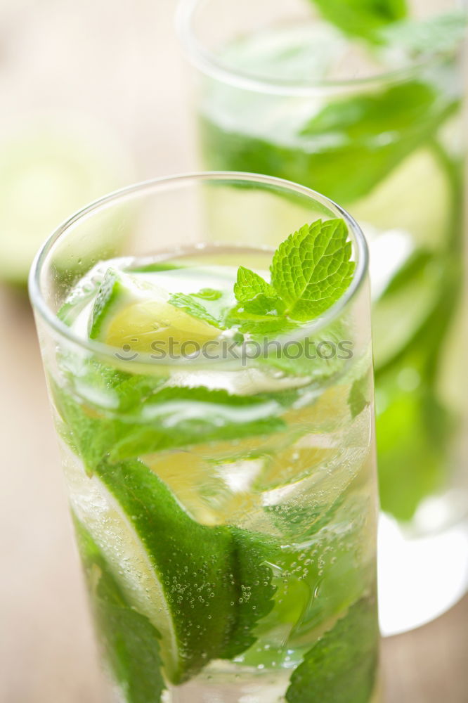 Similar – Mojito cocktail in glass on yellow background