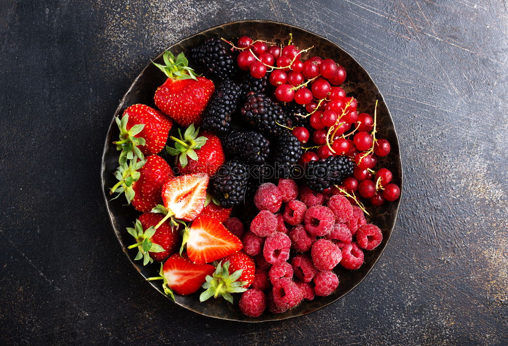 Similar – Image, Stock Photo Summer berries ice cream in blue plate