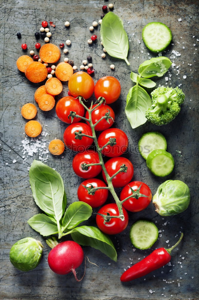 Similar – Image, Stock Photo Mix of fruits and vegetables in green color