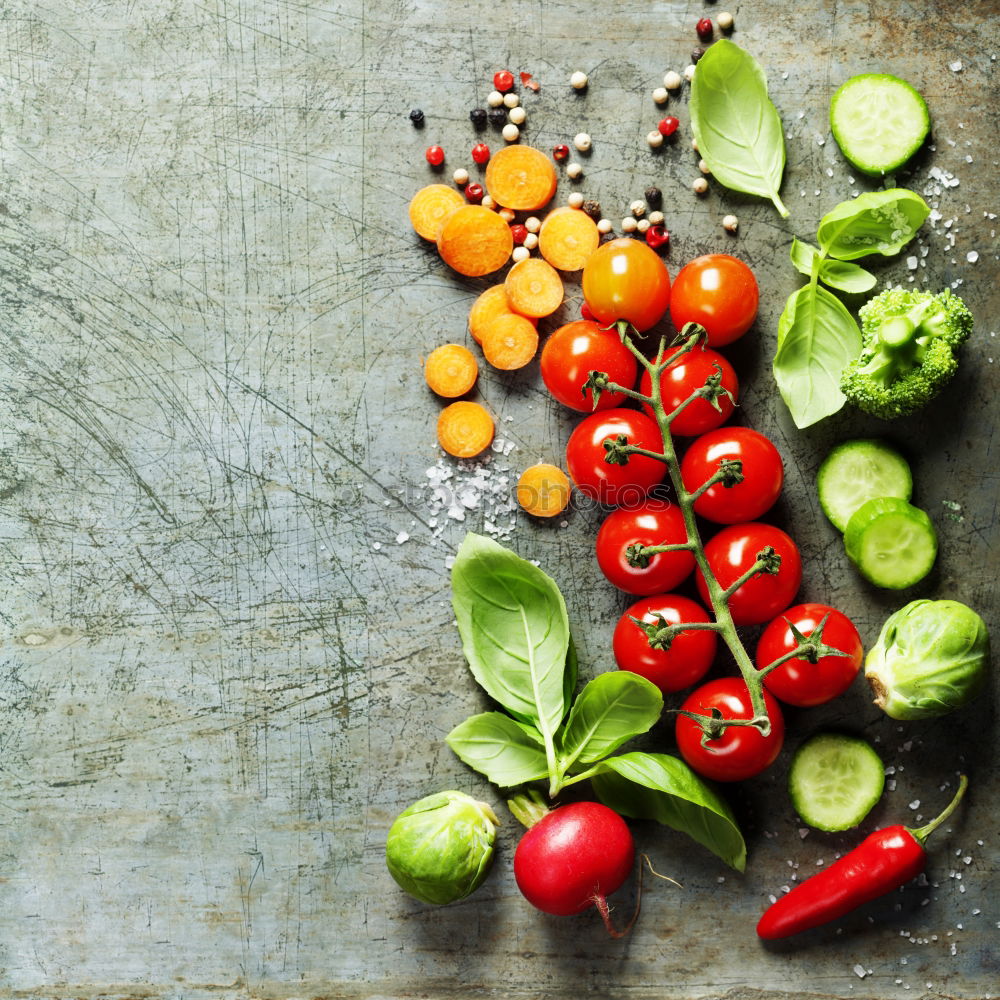 Similar – Fresh tomato, cucumber and pepper