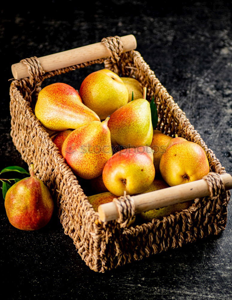 Similar – Image, Stock Photo ripe green pears on a brown wooden board