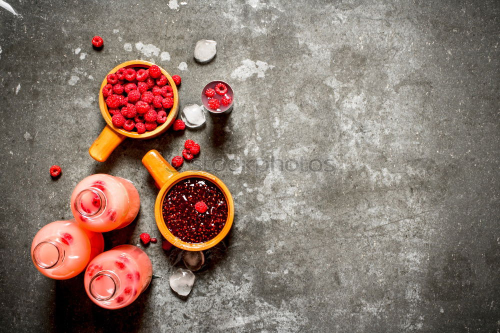 Similar – Carrot juice in glass jars and iron mug