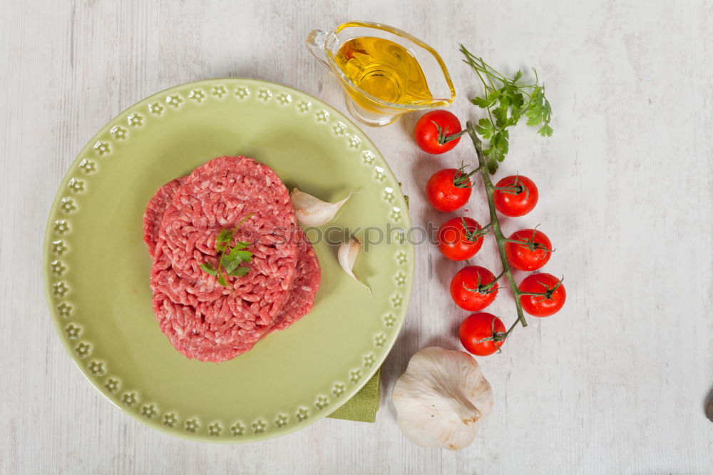 Similar – Image, Stock Photo Prepare organic minced meat with fresh ingredients