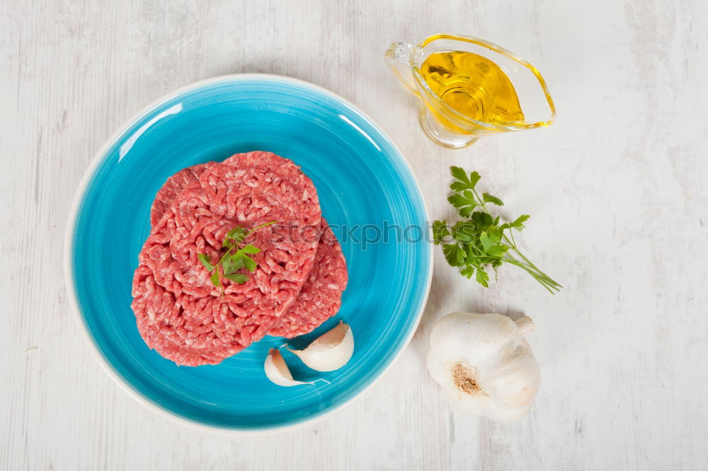 Similar – Image, Stock Photo Prepare organic minced meat with fresh ingredients