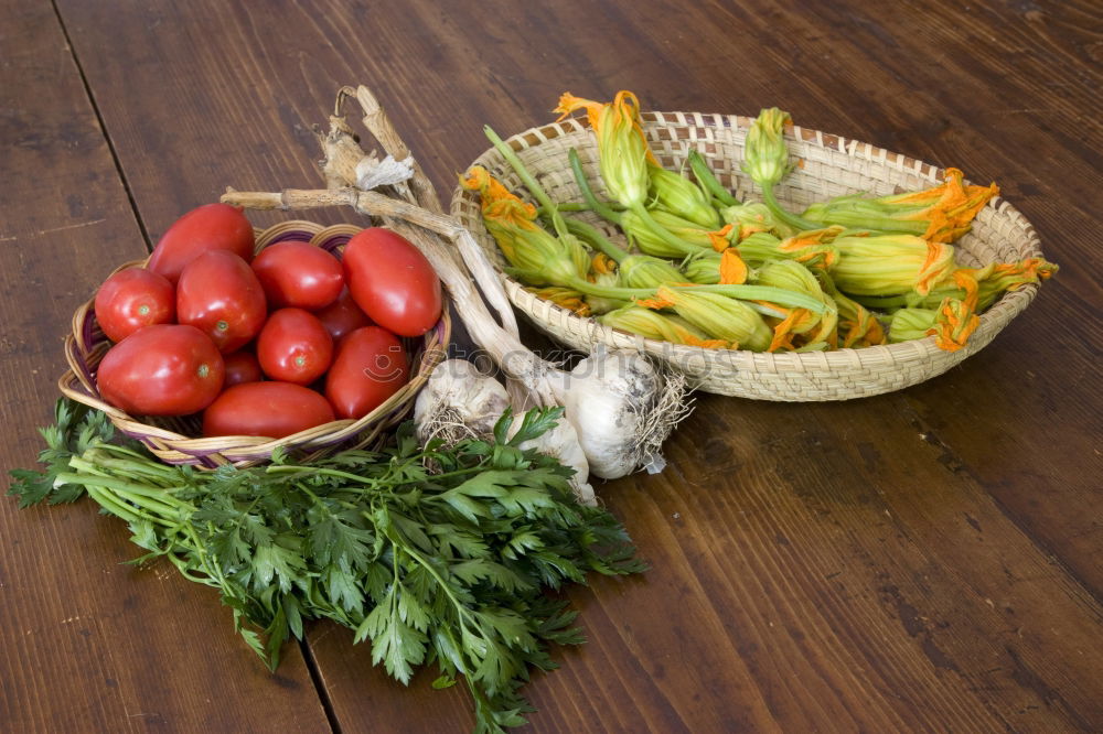 Similar – Image, Stock Photo Whole wheat pasta, vegetables, herbs and olive oil