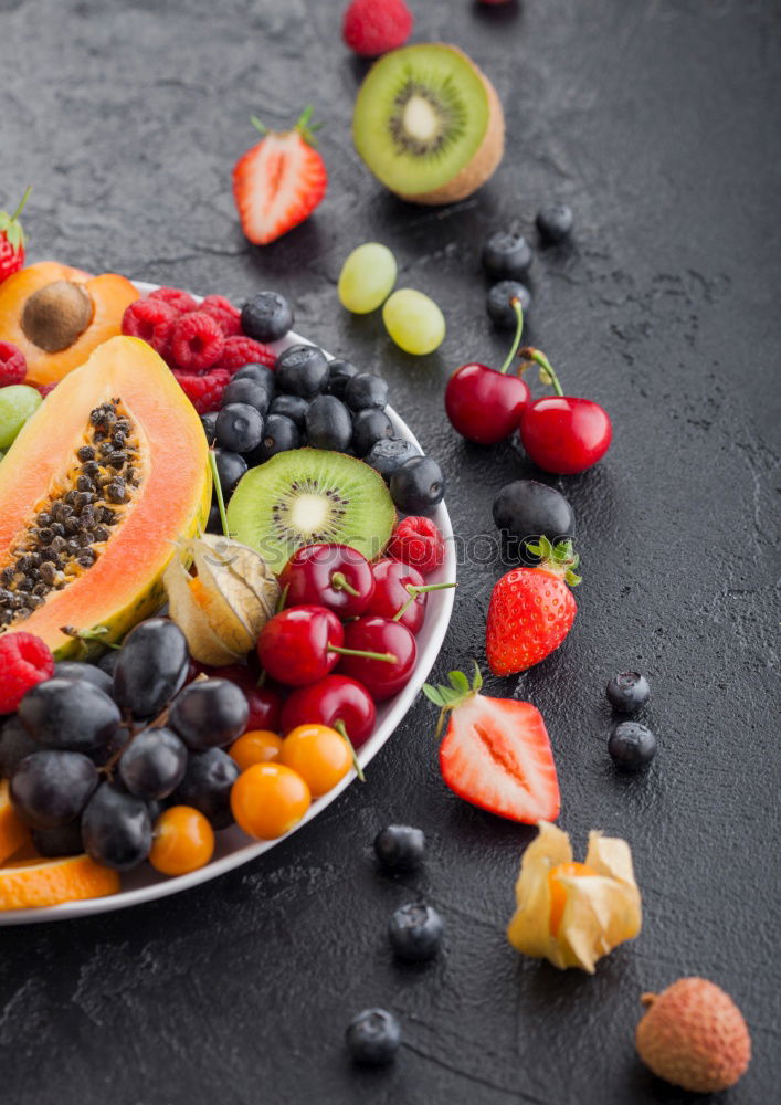 Similar – Image, Stock Photo Various berries in painted jam jar