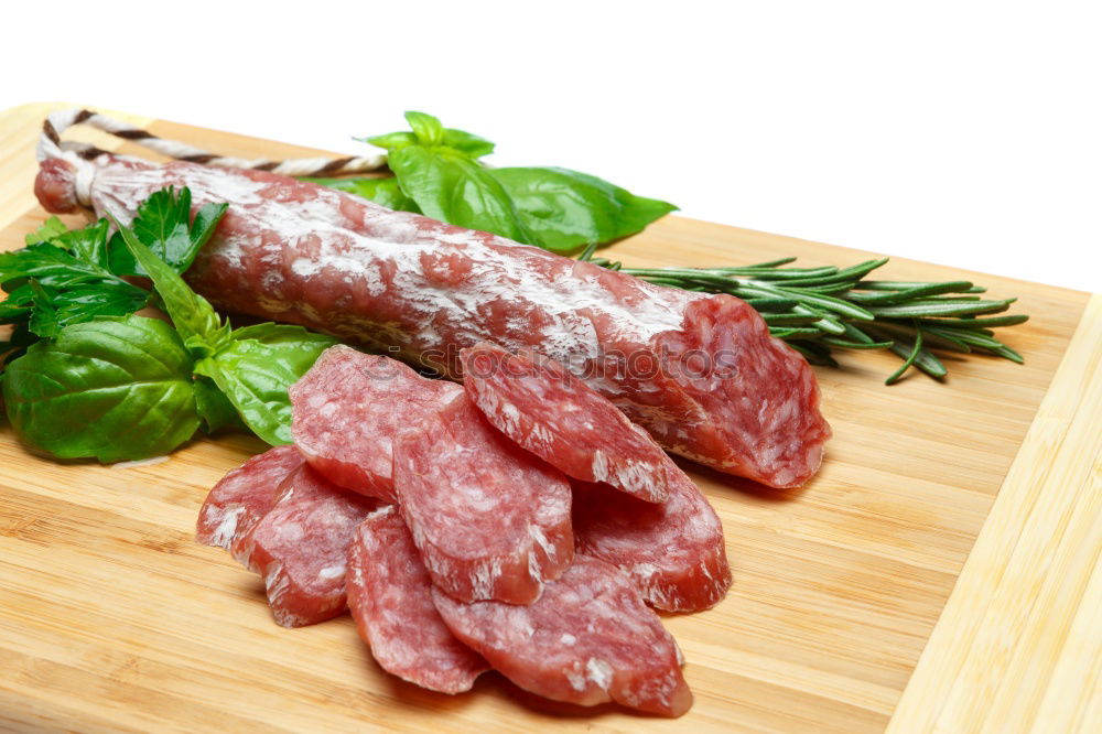 Similar – Image, Stock Photo salami Salami Ham Sausage