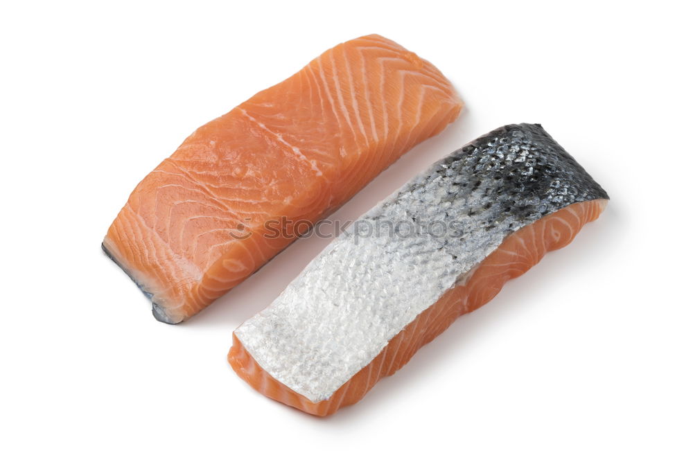 Similar – Fresh raw salmon on a wooden cutting board