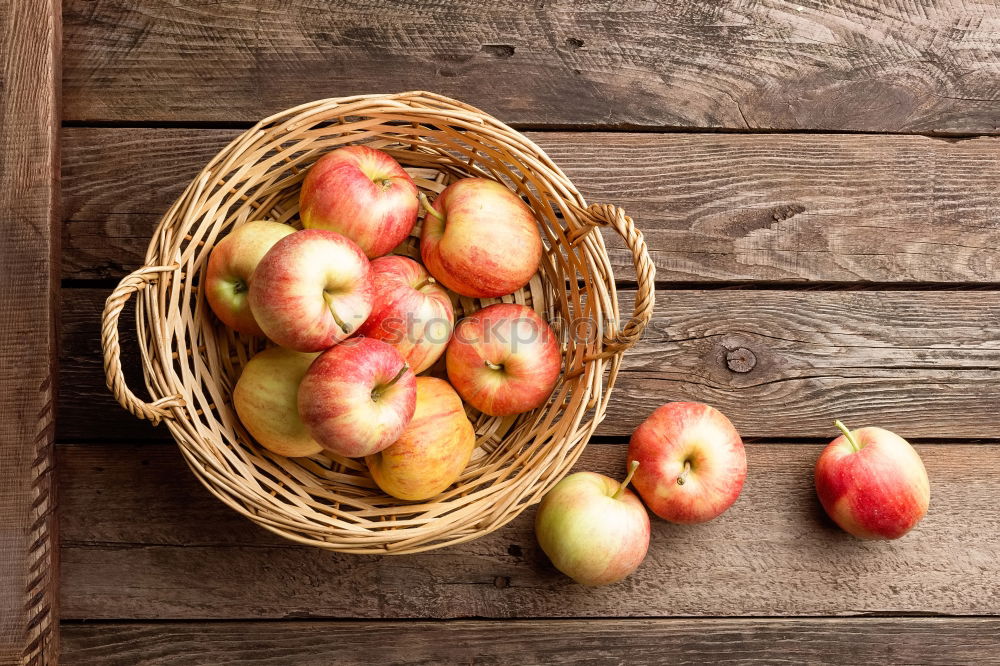 Image, Stock Photo Fruit basket in the meadow