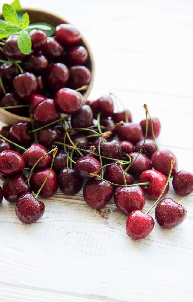 Similar – Image, Stock Photo Red grapes on an old wooden table close up