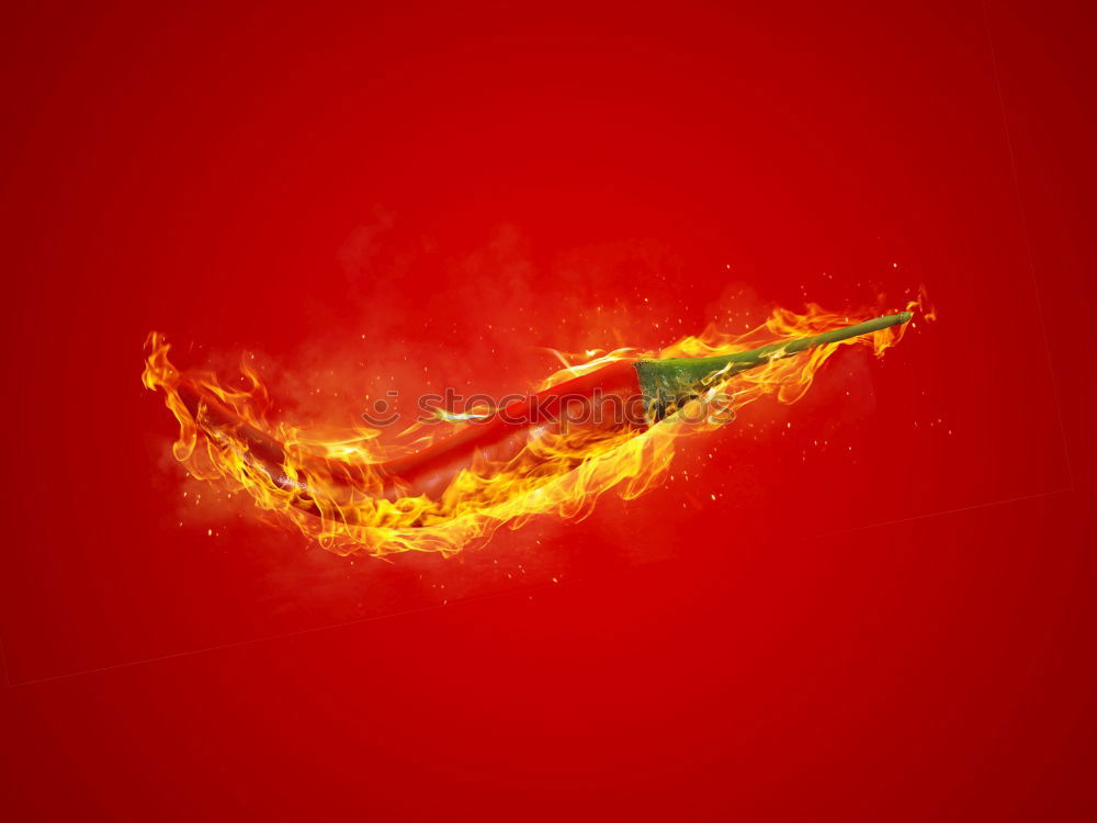 Image, Stock Photo Jammy chili pepper on red