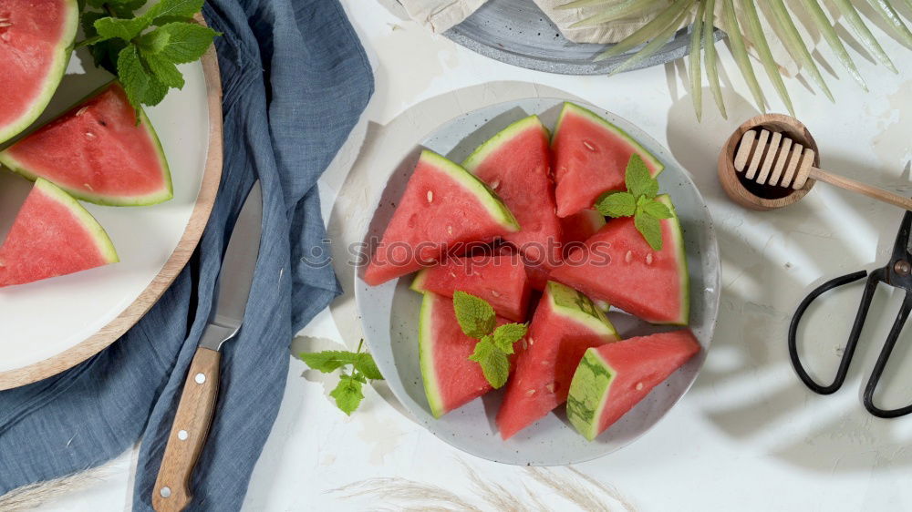 Similar – closup of preparing papaya with cereals in kitchen