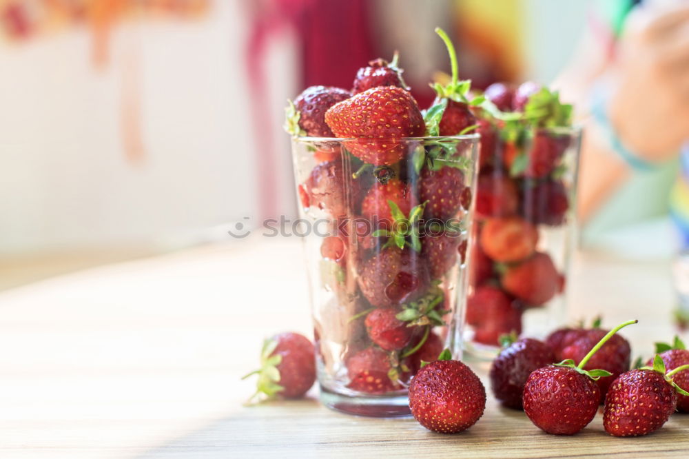 Similar – Image, Stock Photo Ice cubes and berries in bowl on the garden table