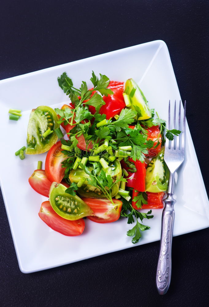 Similar – Image, Stock Photo Arugula salad with roasted radishes and feta cheese