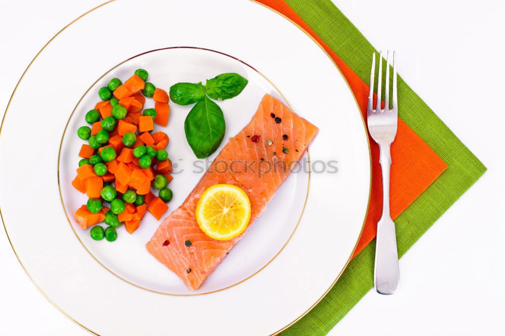 Similar – Image, Stock Photo Salmon fish fillet with lemon on white chopping board