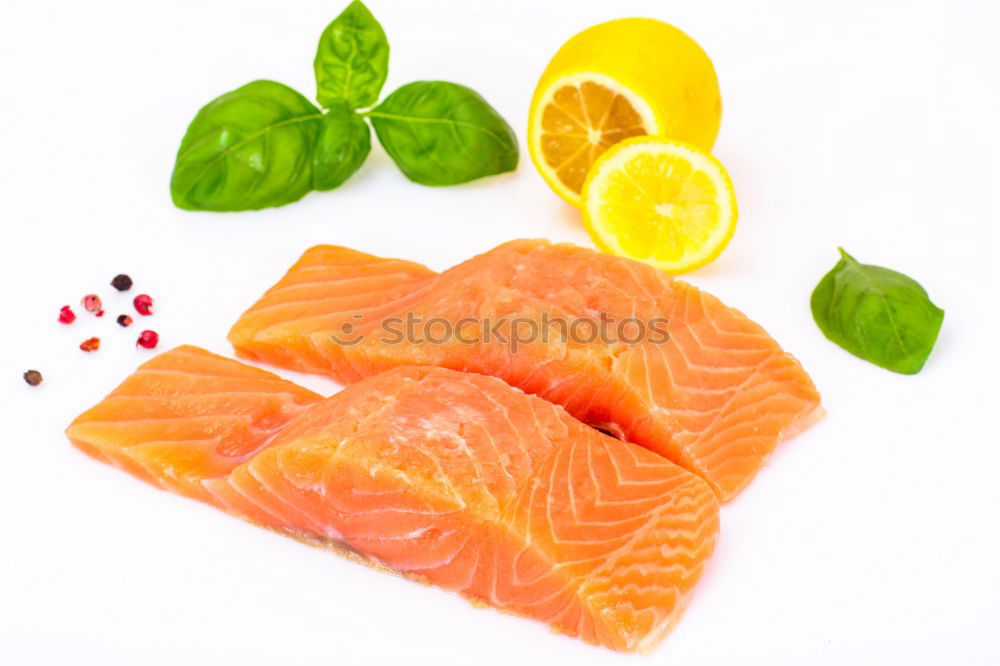 Similar – Image, Stock Photo Salmon steak, preparation with fennel and lemon