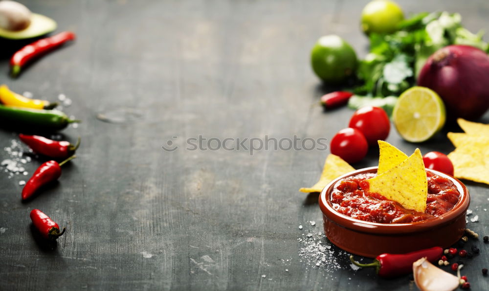 Similar – Image, Stock Photo Top view of spaghetti with tomatoes