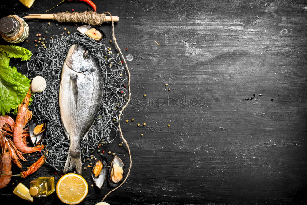 Similar – Image, Stock Photo Roasted salmon and vegetables