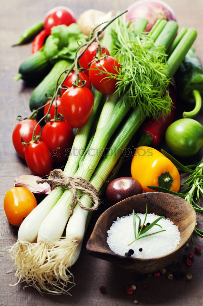 Similar – Fresh red tomatoes with herbs