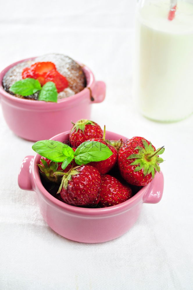 Similar – Image, Stock Photo strawberries. Food Yoghurt