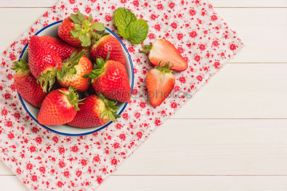 Similar – Image, Stock Photo Fresh strawberries on the plate