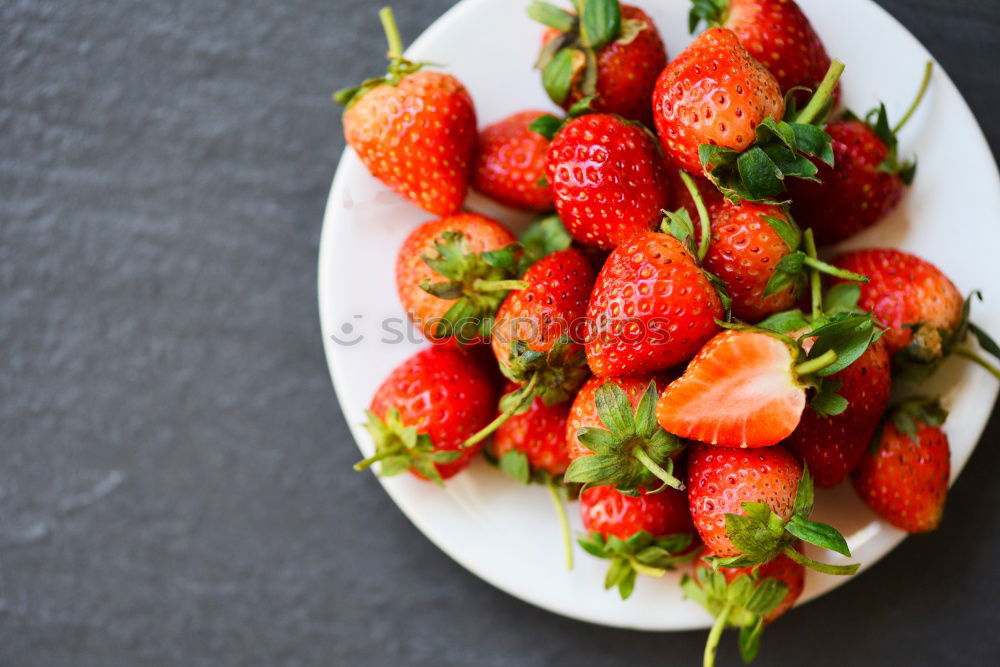 Similar – Image, Stock Photo Bowls with sliced berries and cream