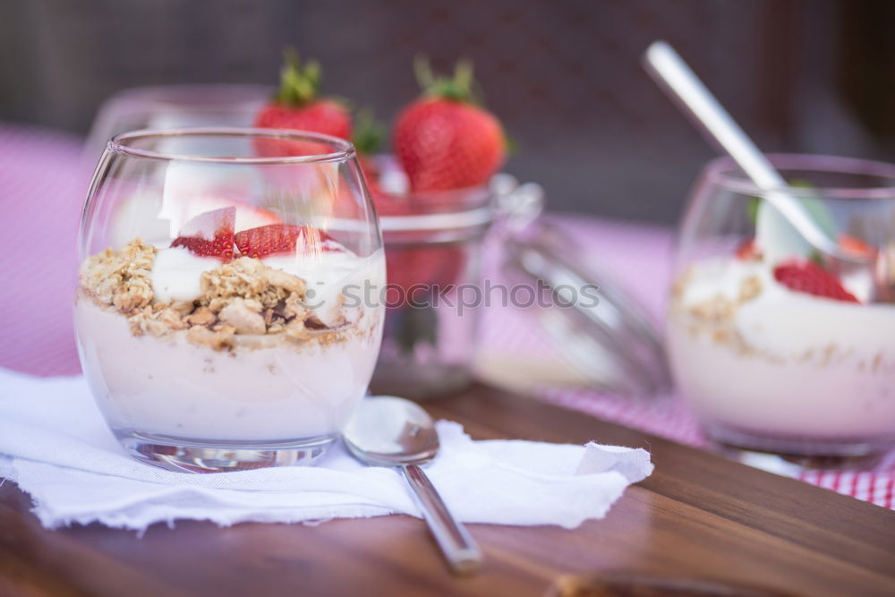 Similar – Chia yogurt with raspberries in a glass cup