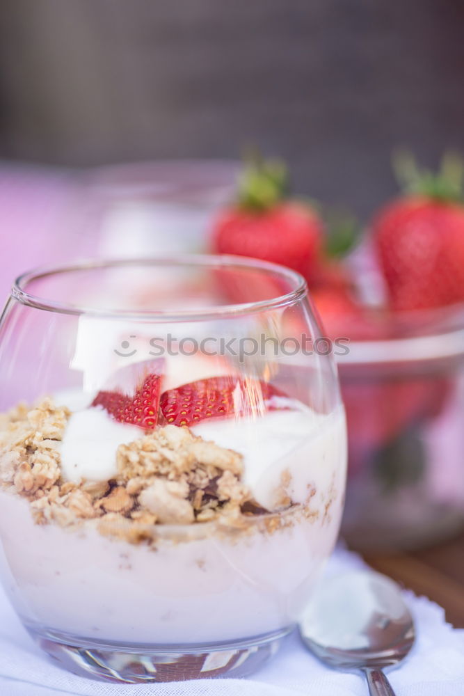 Similar – Yogurt with cereals and strawberries