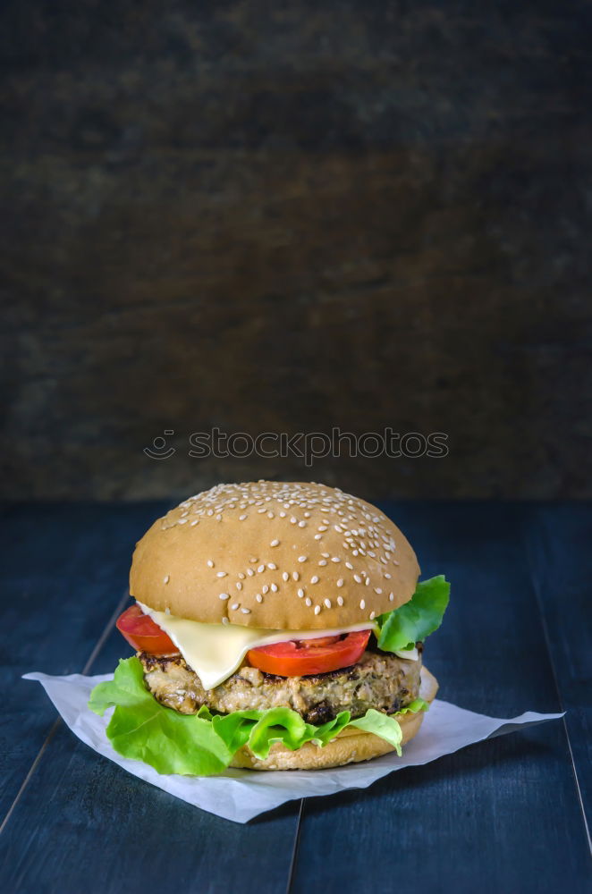 Similar – Image, Stock Photo three hamburgers with vegetables