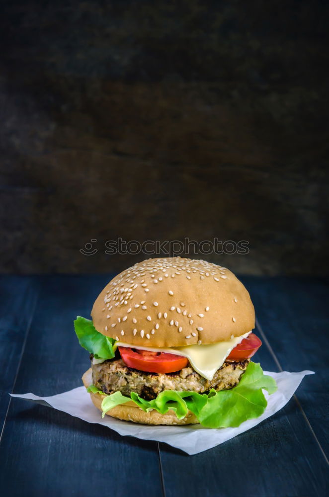 Similar – Image, Stock Photo three hamburgers with vegetables