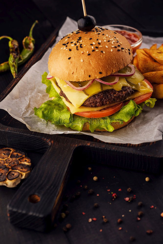 Similar – Image, Stock Photo burgers Food Vegetable