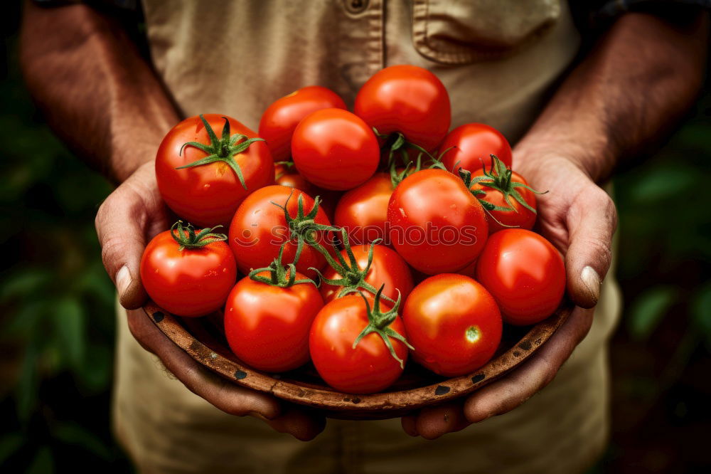 Similar – Picking tomatoes in basket