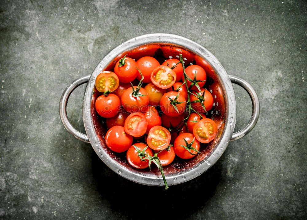 Similar – Image, Stock Photo Top view of spaghetti with tomatoes