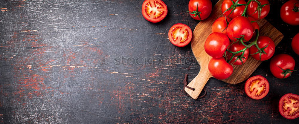 Similar – two raw eggs in eggshell, fresh red cherry tomatoes